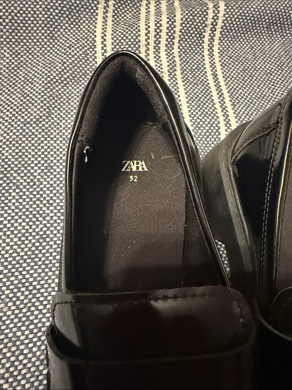 ZARA Patent Leather Loafers with Gold Bit